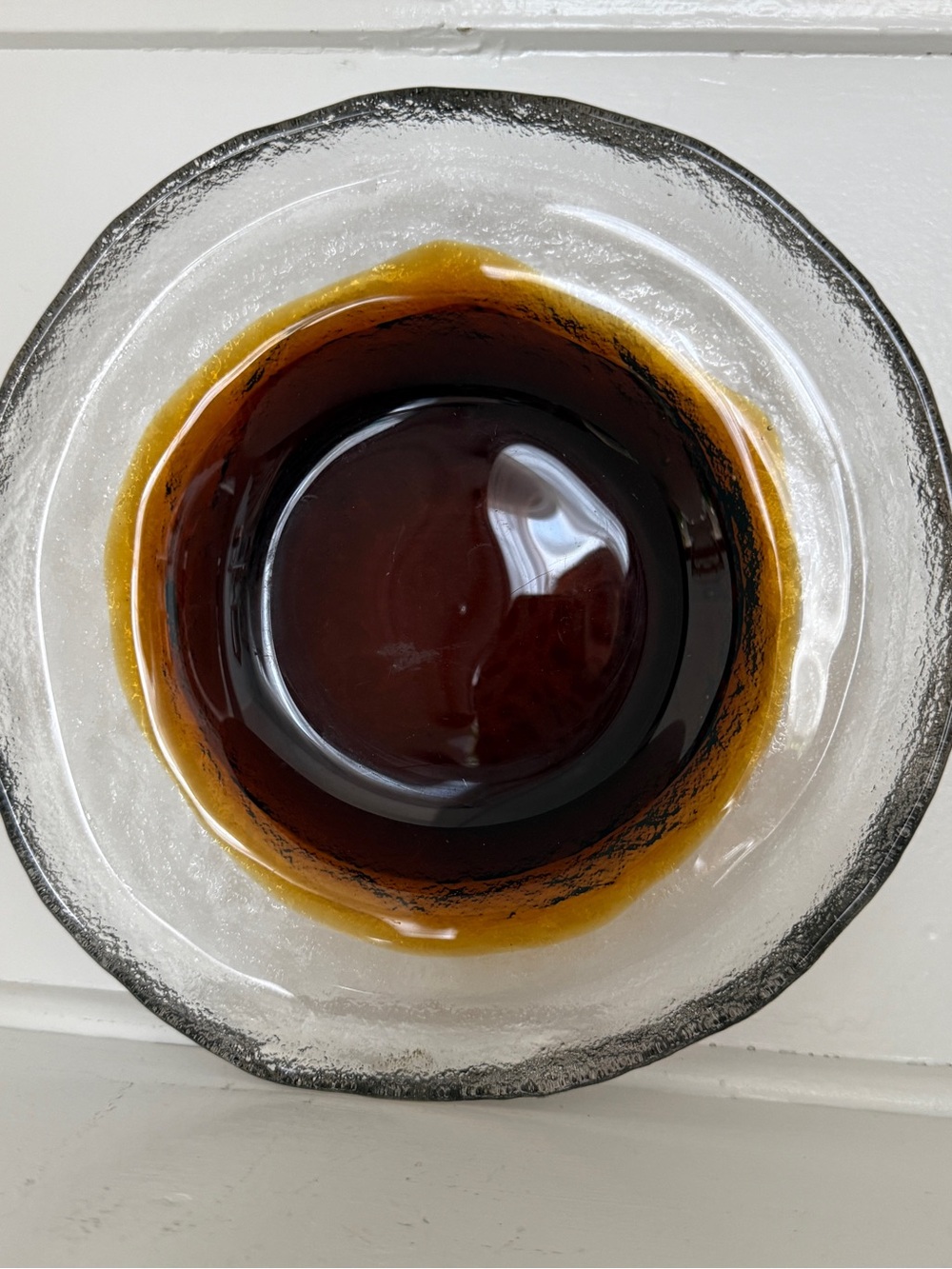 Humppila Finland Kivi Glass plate Santalahti Amber Mid Century